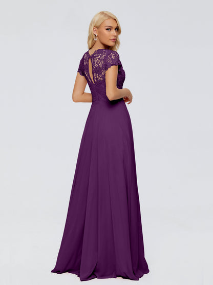 Cicinia Rose A-Line Cap Sleeves Lace Bridesmaid Dresses With Pockets