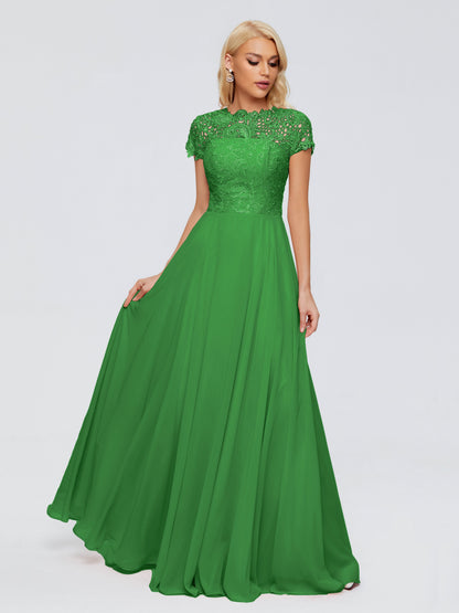 Cicinia Rose A-Line Cap Sleeves Lace Bridesmaid Dresses With Pockets