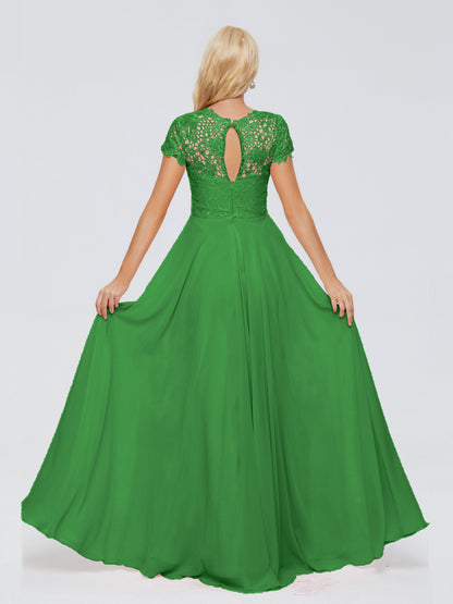 Cicinia Rose A-Line Cap Sleeves Lace Bridesmaid Dresses With Pockets