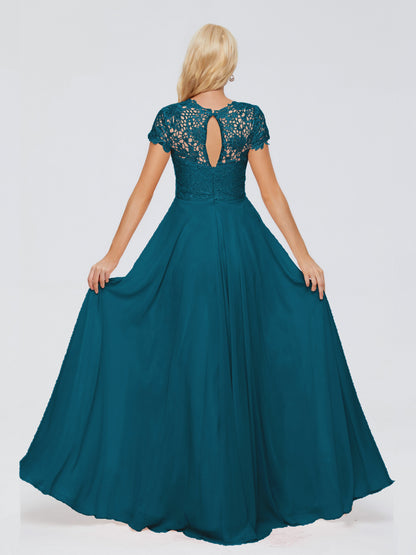 Cicinia Rose A-Line Cap Sleeves Lace Bridesmaid Dresses With Pockets