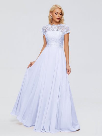 Cicinia Rose A-Line Cap Sleeves Lace Bridesmaid Dresses With Pockets