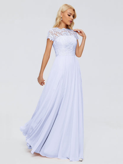 Cicinia Rose A-Line Cap Sleeves Lace Bridesmaid Dresses With Pockets