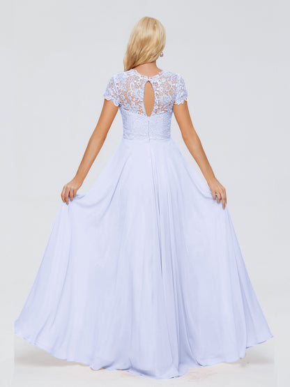 Cicinia Rose A-Line Cap Sleeves Lace Bridesmaid Dresses With Pockets
