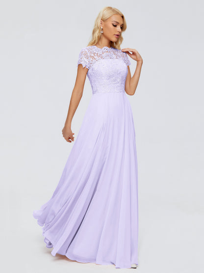 Cicinia Rose A-Line Cap Sleeves Lace Bridesmaid Dresses With Pockets
