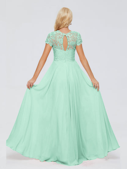Cicinia Rose A-Line Cap Sleeves Lace Bridesmaid Dresses With Pockets