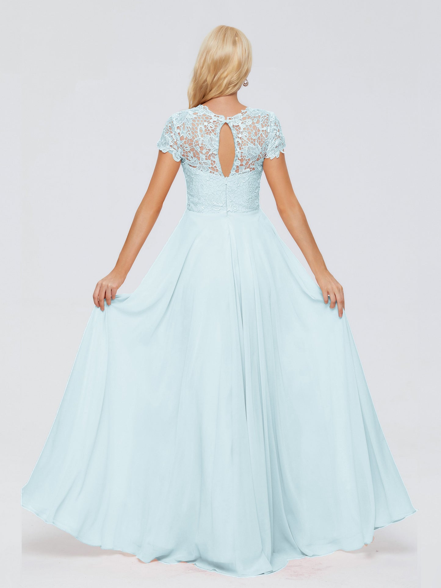 Cicinia Rose A-Line Cap Sleeves Lace Bridesmaid Dresses With Pockets