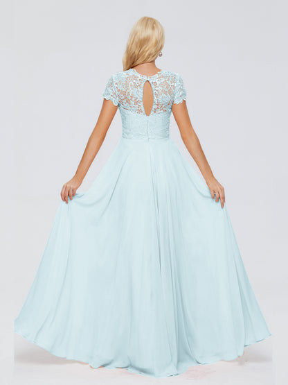 Cicinia Rose A-Line Cap Sleeves Lace Bridesmaid Dresses With Pockets