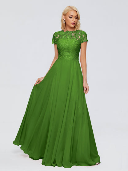 Cicinia Rose A-Line Cap Sleeves Lace Bridesmaid Dresses With Pockets
