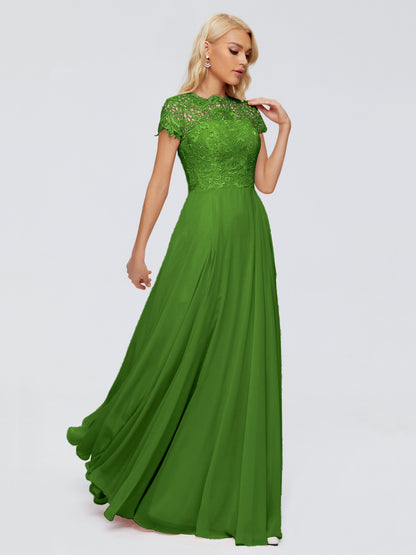 Cicinia Rose A-Line Cap Sleeves Lace Bridesmaid Dresses With Pockets