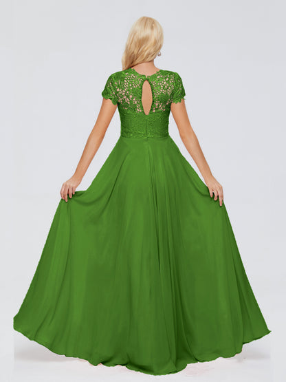 Cicinia Rose A-Line Cap Sleeves Lace Bridesmaid Dresses With Pockets