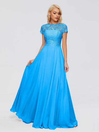 Cicinia Rose A-Line Cap Sleeves Lace Bridesmaid Dresses With Pockets