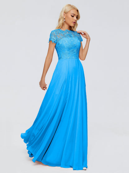 Cicinia Rose A-Line Cap Sleeves Lace Bridesmaid Dresses With Pockets