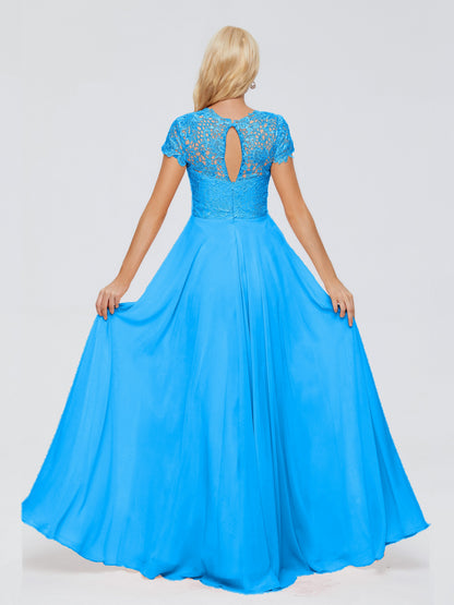 Cicinia Rose A-Line Cap Sleeves Lace Bridesmaid Dresses With Pockets