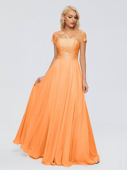 Cicinia Rose A-Line Cap Sleeves Lace Bridesmaid Dresses With Pockets
