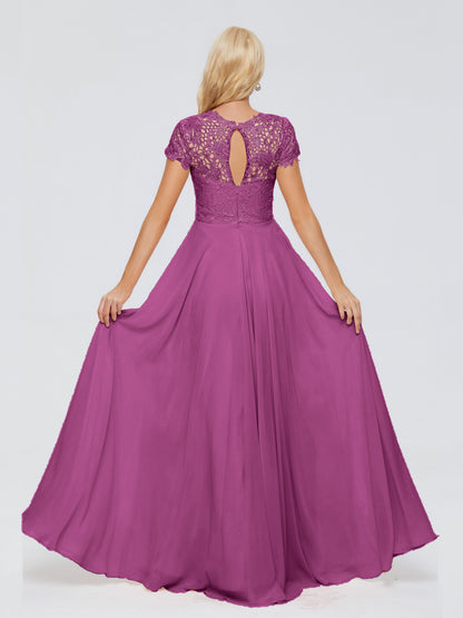 Cicinia Rose A-Line Cap Sleeves Lace Bridesmaid Dresses With Pockets