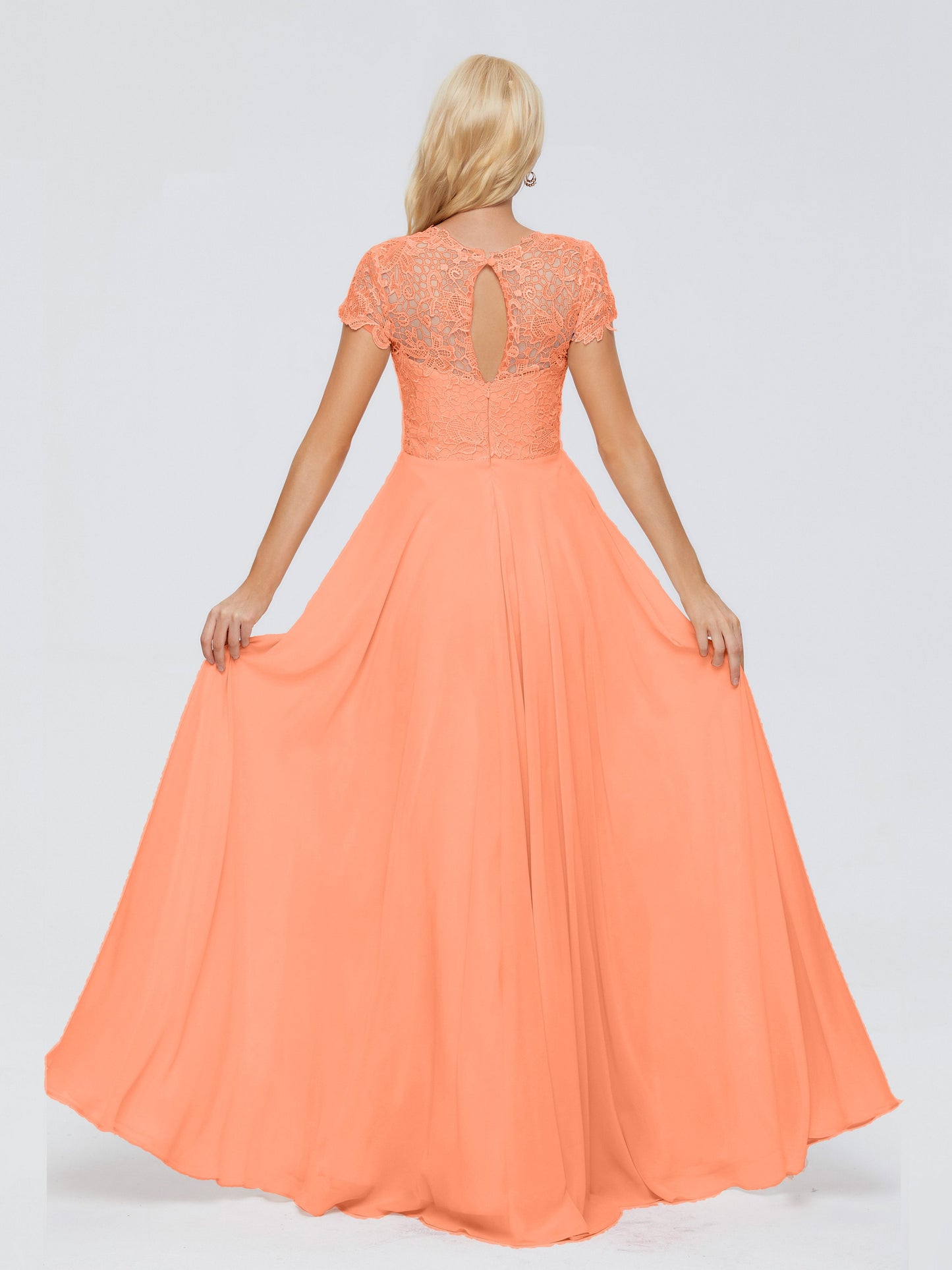 Cicinia Rose A-Line Cap Sleeves Lace Bridesmaid Dresses With Pockets