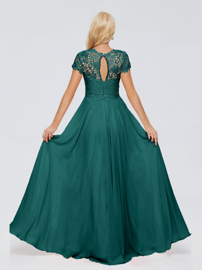 Cicinia Rose A-Line Cap Sleeves Lace Bridesmaid Dresses With Pockets