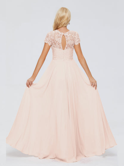 Cicinia Rose A-Line Cap Sleeves Lace Bridesmaid Dresses With Pockets