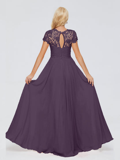 Cicinia Rose A-Line Cap Sleeves Lace Bridesmaid Dresses With Pockets
