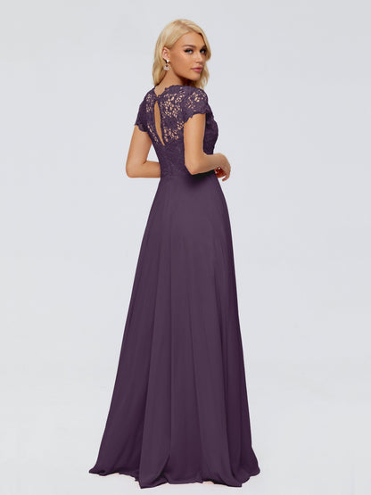 Cicinia Rose A-Line Cap Sleeves Lace Bridesmaid Dresses With Pockets