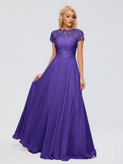 Cicinia Rose A-Line Cap Sleeves Lace Bridesmaid Dresses With Pockets