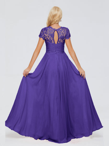 Cicinia Rose A-Line Cap Sleeves Lace Bridesmaid Dresses With Pockets