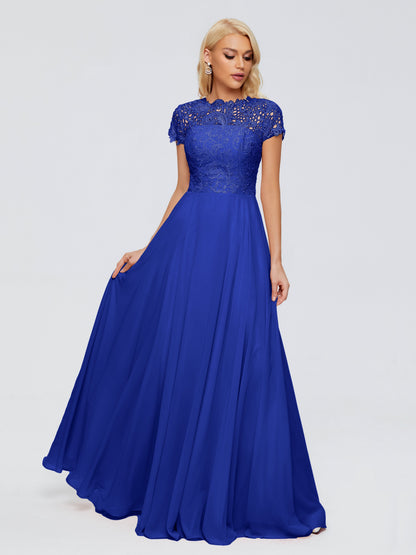 Cicinia Rose A-Line Cap Sleeves Lace Bridesmaid Dresses With Pockets