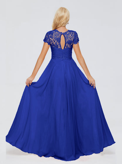 Cicinia Rose A-Line Cap Sleeves Lace Bridesmaid Dresses With Pockets