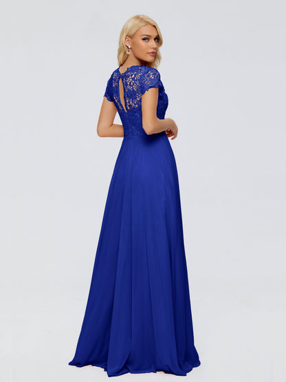 Cicinia Rose A-Line Cap Sleeves Lace Bridesmaid Dresses With Pockets