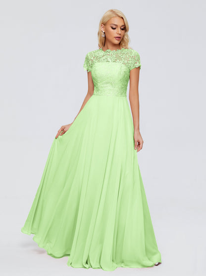 Cicinia Rose A-Line Cap Sleeves Lace Bridesmaid Dresses With Pockets