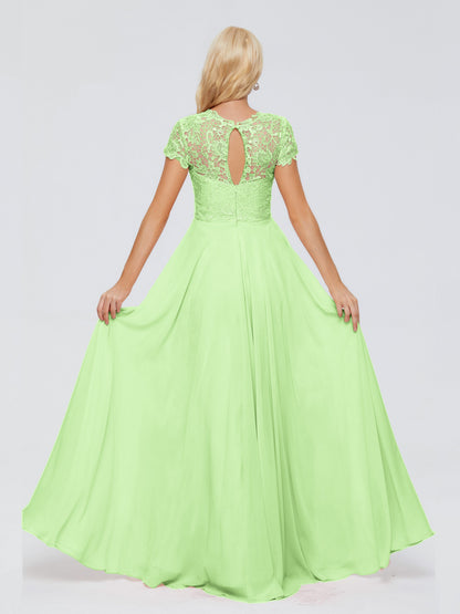 Cicinia Rose A-Line Cap Sleeves Lace Bridesmaid Dresses With Pockets