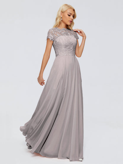 Cicinia Rose A-Line Cap Sleeves Lace Bridesmaid Dresses With Pockets