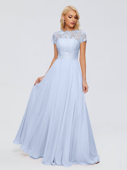 Cicinia Rose A-Line Cap Sleeves Lace Bridesmaid Dresses With Pockets