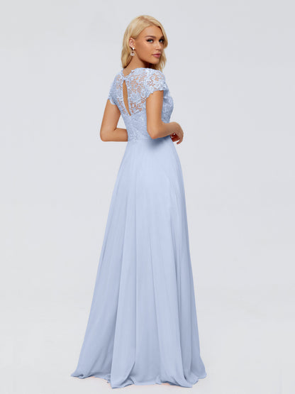 Cicinia Rose A-Line Cap Sleeves Lace Bridesmaid Dresses With Pockets