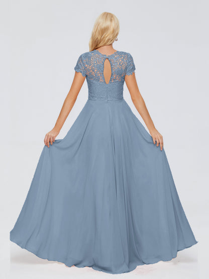 Cicinia Rose A-Line Cap Sleeves Lace Bridesmaid Dresses With Pockets
