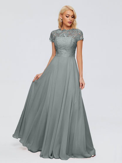 Cicinia Rose A-Line Cap Sleeves Lace Bridesmaid Dresses With Pockets