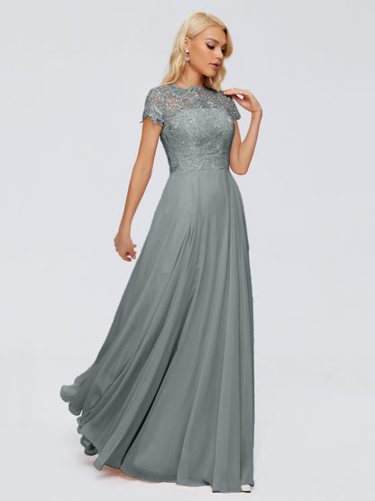Cicinia Rose A-Line Cap Sleeves Lace Bridesmaid Dresses With Pockets