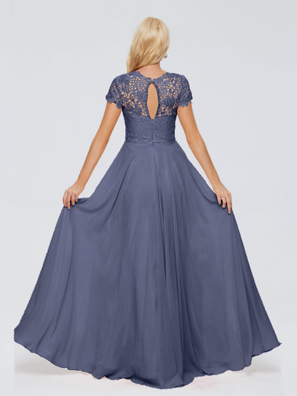 Cicinia Rose A-Line Cap Sleeves Lace Bridesmaid Dresses With Pockets
