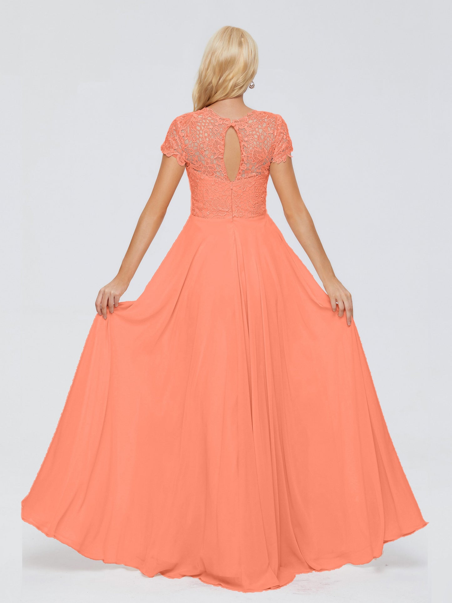 Cicinia Rose A-Line Cap Sleeves Lace Bridesmaid Dresses With Pockets
