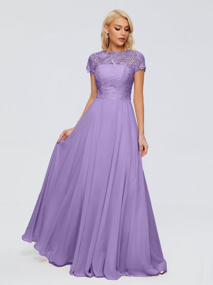 Cicinia Rose A-Line Cap Sleeves Lace Bridesmaid Dresses With Pockets