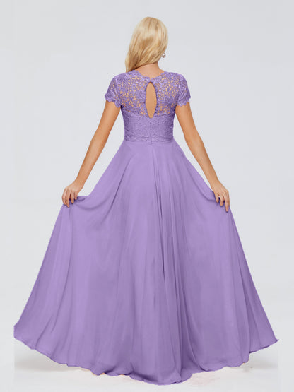Cicinia Rose A-Line Cap Sleeves Lace Bridesmaid Dresses With Pockets