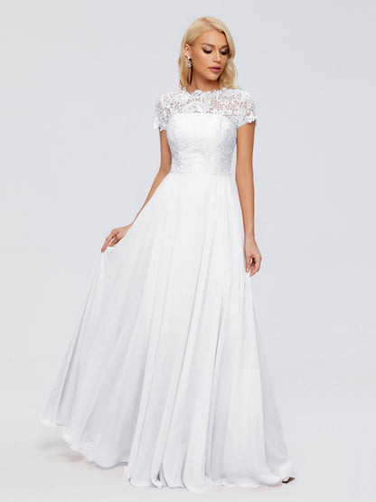 Cicinia Rose A-Line Cap Sleeves Lace Bridesmaid Dresses With Pockets