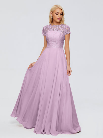 Cicinia Rose A-Line Cap Sleeves Lace Bridesmaid Dresses With Pockets