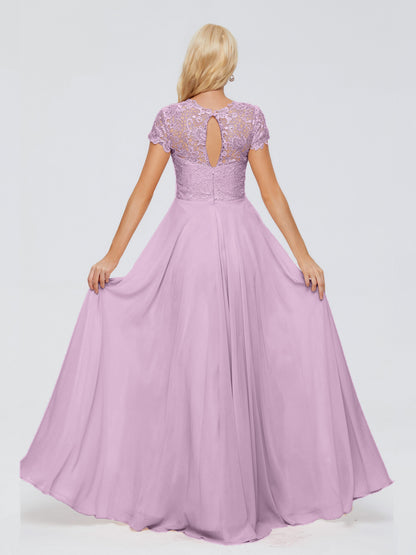 Cicinia Rose A-Line Cap Sleeves Lace Bridesmaid Dresses With Pockets