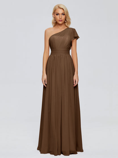 Rylee One Shoulder Chiffon Bridesmaid Dresses