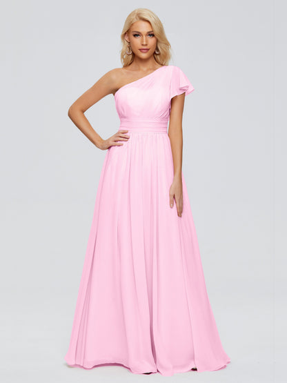 Rylee One Shoulder Chiffon Bridesmaid Dresses