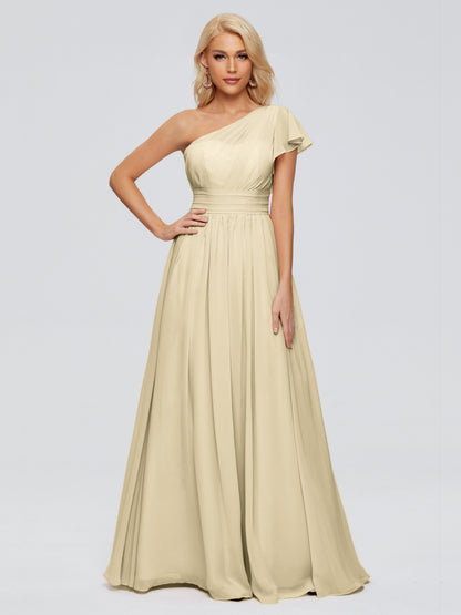 Rylee One Shoulder Chiffon Bridesmaid Dresses