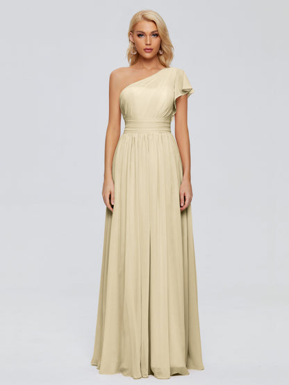 Rylee One Shoulder Chiffon Bridesmaid Dresses