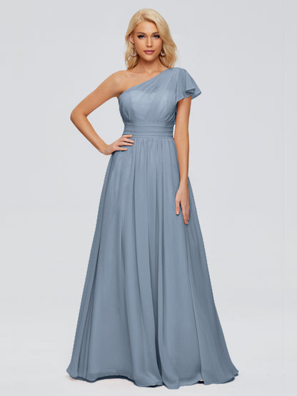 Rylee One Shoulder Chiffon Bridesmaid Dresses
