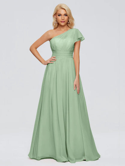 Rylee One Shoulder Chiffon Bridesmaid Dresses